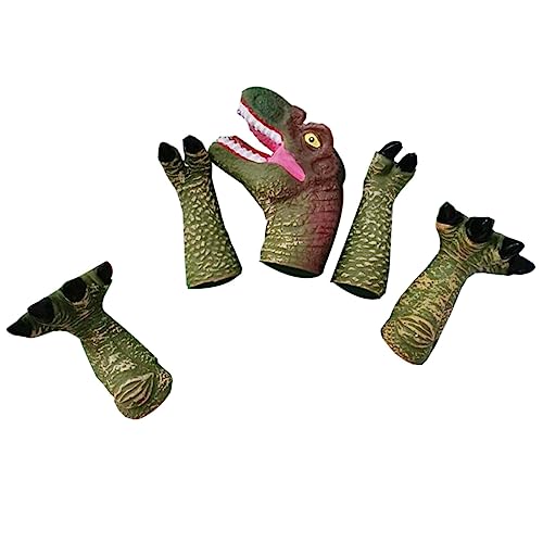 F Fityle 5 Stück Dinosaurier-Fingerpuppen, Spielzeug, Fingerspielzeug, Dekorationen, Tierköpfe, Fingerspielzeug für Kleinkinder, Rollenspielspielzeug, Tyrannosaurus rex von F Fityle
