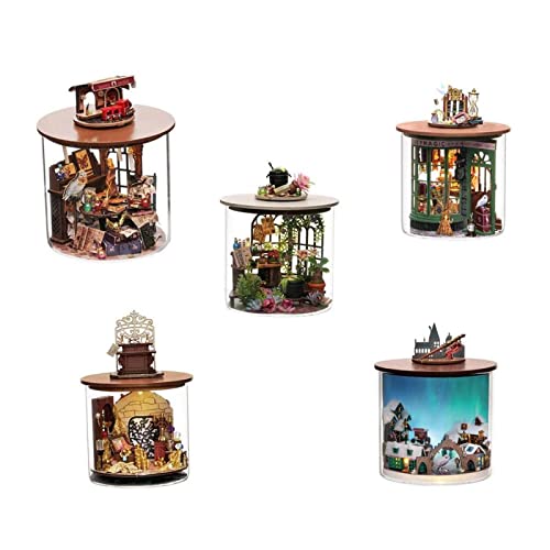 F Fityle 5 Stücke DIY Miniatur Puppenhaus Set für Flaschen - Kreatives Baukasten, Stil A von F Fityle