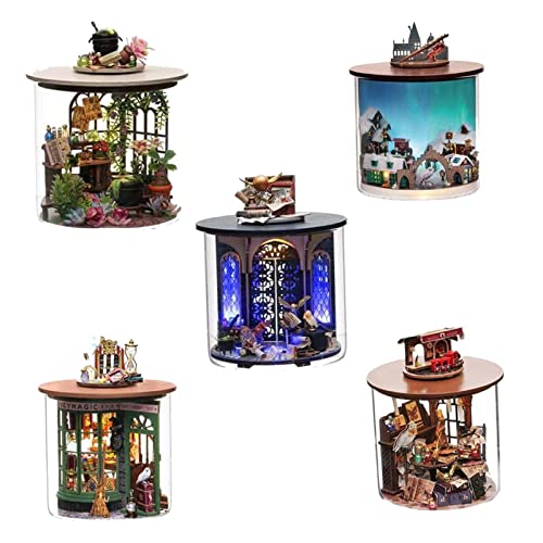 F Fityle 5 Stücke DIY Miniatur Puppenhaus Set für Flaschen - Kreatives Baukasten, Stil E von F Fityle