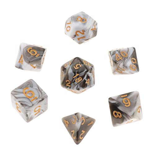 F Fityle 5X 7X Polyedrische Würfel Party Favors Gold Zahlen Brettspiele Casino Zubehör D8 D10 D12 D20 RPG Würfel Rollenspiel Würfel für RPG von F Fityle
