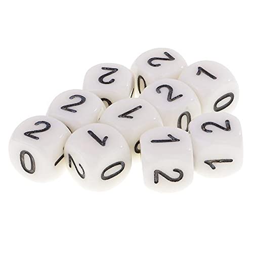 F Fityle 5x10 Stück Ziffern 16mm Würfel Set für Würfel Oder Mathe Spiele, Weiß, 5 STK. von F Fityle