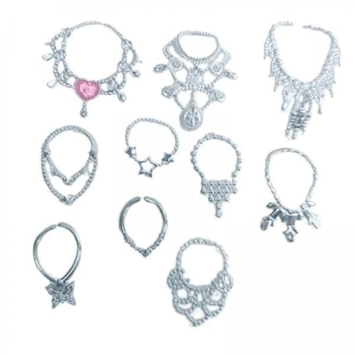 F Fityle 5x10 Stücke Puppenschmuck Halskette Puppenkleid Schöne für 1/12 Puppe Und Ob11 Puppe von F Fityle