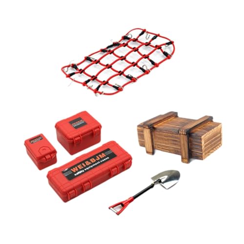 F Fityle 6 Stück RC Auto Dach Dekoration RC Fahrzeugteil Zubehör Tank Aufbewahrung Simulation für 1/18 Raupen Auto Upgrades DIY modifiziert, Rot F Fityle 6 Stück RC Auto Dach Dekoration RC Fahrzeugteil Zubehör Tank Aufbewahrung Simulation für 1/18 Raupen Auto Upgrades DIY modifiziert, Rot von F Fityle