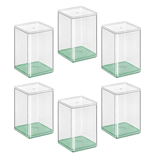 F Fityle 6 Stück transparente Schaubox Dekoration stapelbarer Aufbewahrungs-Organizer für Sammlerstücke Miniaturfiguren Wohnzimmer Schlafzimmer Schmuck, GRÜN von F Fityle