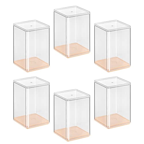 F Fityle 6 Stück transparente Schaubox Dekoration stapelbarer Aufbewahrungs-Organizer für Sammlerstücke Miniaturfiguren Wohnzimmer Schlafzimmer Schmuck, ROSA von F Fityle