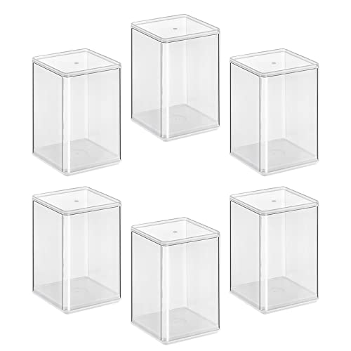 F Fityle 6 Stück transparente Schaubox Dekoration stapelbarer Aufbewahrungs-Organizer für Sammlerstücke Miniaturfiguren Wohnzimmer Schlafzimmer Schmuck, Weiß von F Fityle
