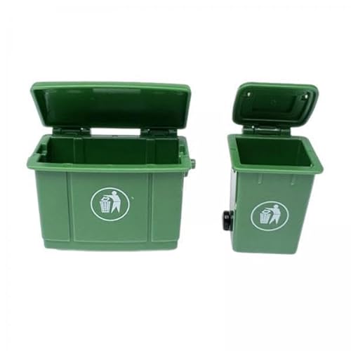 F Fityle 6X 2 Stück 1:12 Puppenhaus Mini Mülleimer Puppenhaus Abfall Behälter mit Geöffnet Deckel Kleine Garten Miniatur Müll Bin Modell von F Fityle