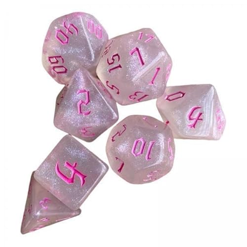 F Fityle 6X Gravierte Polyedrische Set Verschleißfest Multifunktional D8 D10 D12 D20 Spielzeug 7 Teilige Rollende Spiel für Tischspiele Partys von F Fityle