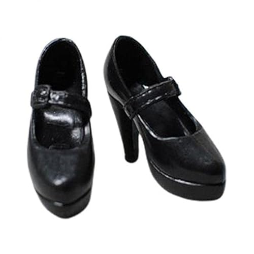 F Fityle 6X Puppenschuhe High Heels Schuhe Anzieh Mini für 1/6 Puppe Mädchen Puppe Schwarz von F Fityle