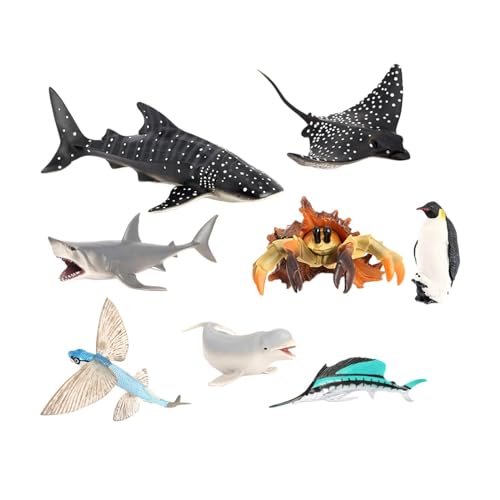 F Fityle 8-teiliges realistisches Tierfiguren-Spielzeug, Meerestierfiguren, Spielset, Lernspielzeug, Meerestiermodell für Tischpartyzubehör von F Fityle