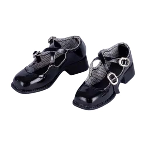 F Fityle Abendschuhe mit niedrigem Absatz und runder Spitze, lässige, stylische Modeschuhe für 1/6 weibliche Puppenfiguren, Schwarz F Fityle Abendschuhe mit niedrigem Absatz und runder Spitze, lässige, stylische Modeschuhe für 1/6 weibliche Puppenfiguren, Schwarz von F Fityle