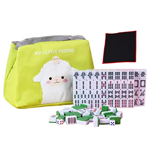 F Fityle Mini Mahjong Set Farbig, Chinesisches Mini Majiang Tragbar, Traditionelles Mahjong-Spiel, Klassische Chinese Riichi Mahjong Set Gehirnaktivitäten mit Bag für Familie Unterhaltung, GRÜN F Fityle Mini Mahjong Set Farbig, Chinesisches Mini Majiang Tragbar, Traditionelles Mahjong-Spiel, Klassische Chinese Riichi Mahjong Set Gehirnaktivitäten mit Bag für Familie Unterhaltung, GRÜN von F Fityle