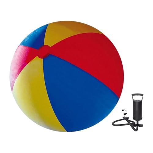 F Fityle Aufblasbare Strandball Neuheit Pool Ball Event Party Outdoor -Aktivität Spiele Extra großes Unterhaltungsspiel Spielzeug mit Handpumpe, Durchmesser 120 cm von F Fityle