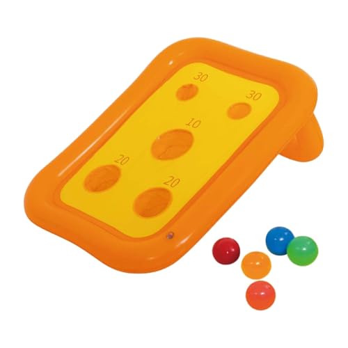 F Fityle Aufblasbares Cornhole-Spielset für Pools, schwimmendes Wasserspielzeug, leicht, einfach aufzubauen, Schwimmwurfspielzeug mit Bällen für Partys im von F Fityle
