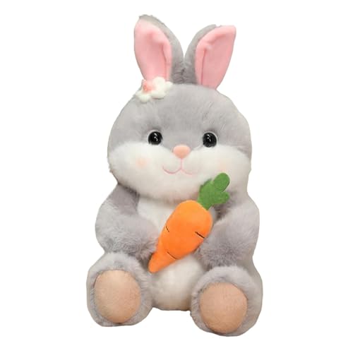 F Fityle Bunny Plüsch mit Karotten Kaninchenpuppe, schöner, weicher, Cartoon Bunny Stofftier für Party bevorzugt Raumdekoration Körbe Füllstoff, Grau F Fityle Bunny Plüsch mit Karotten Kaninchenpuppe, schöner, weicher, Cartoon Bunny Stofftier für Party bevorzugt Raumdekoration Körbe Füllstoff, Grau von F Fityle