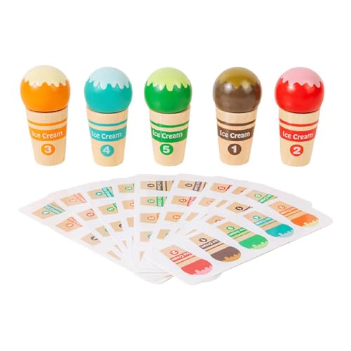 F Fityle Eiscreme-Lernspielzeug für Kinder mit Karten, Aktivitäten, Farbsortier-Matching-Spiel, Feinmotorik für Kleinkinder, Ostern, Kinder von F Fityle