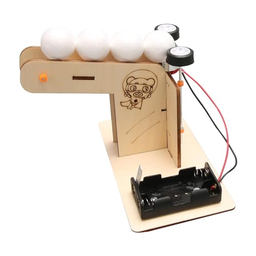 F Fityle Elektrische Ballwurfmaschine, pädagogische Technologie, Geschenke, Puzzle, handgefertigtes Projektmodell aus Holz, Stielspielzeug für Schulen ab 4 von F Fityle