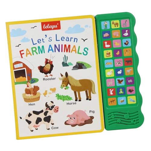 F Fityle Englische Wörter, Soundbuch, interaktives Hörbuch, Tier-kognitive Vorschule für Babys, Englisch-Aufklärung, Hören und Lernen, Nutztiere von F Fityle
