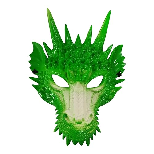 F Fityle Fantastische Drachenmaske für Cosplay und Kostümpartys, Grün Weiß von F Fityle