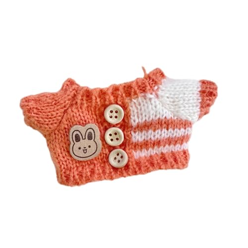F Fityle Gefüllter Puppenpullover, Plüschpuppenkleidung, pädagogisches Kleidungsspielzeug, Plüschpuppenpullover, Puppenkleidung für 6,69'' Puppe, Orange von F Fityle