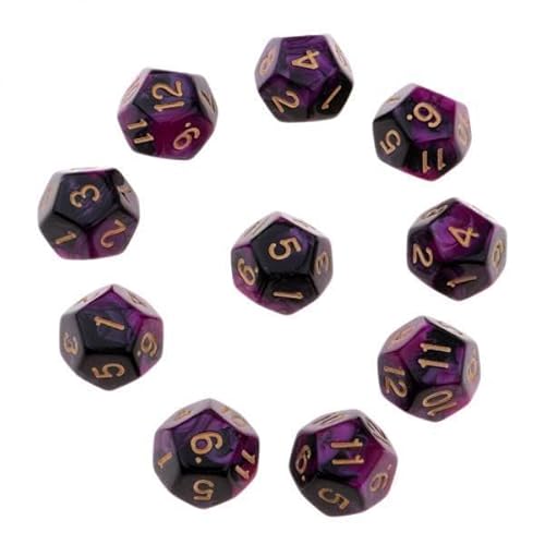 F Fityle Glitzernde Würfel Set für TRPG Tischspiel in Violett und Dunkelgrau, 2 Stück von F Fityle