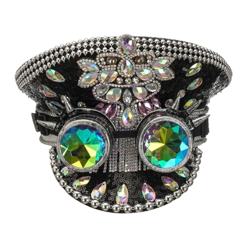 F Fityle Gothic-Hut, Partyhut, Glitzer-Pailletten-Kopfbedeckung, Strass-Brauthut für Karneval, Verkleidung, Bühnenshow, Braut, Hochzeit, Geburtstag, Schwarz F Fityle Gothic-Hut, Partyhut, Glitzer-Pailletten-Kopfbedeckung, Strass-Brauthut für Karneval, Verkleidung, Bühnenshow, Braut, Hochzeit, Geburtstag, Schwarz von F Fityle