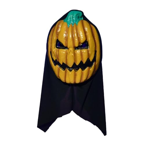 F Fityle Gruselige Halloween Kürbis Maske, Vollständige Gesichtsbedeckung, Einzigartiges Kostümzubehör für Festival und Cosplay, Gelb von F Fityle