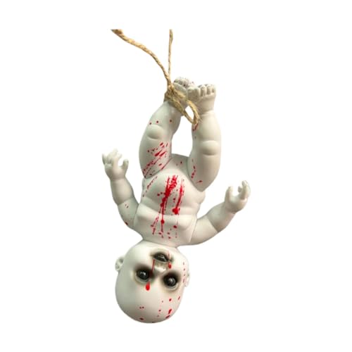 F Fityle Gruselige Halloween-Puppe, gruselige Requisiten, hängende Schreckensdekoration, blutige Gruselpuppen, Spukpuppe für die Bar, Spukhaus, Junge Groß von F Fityle