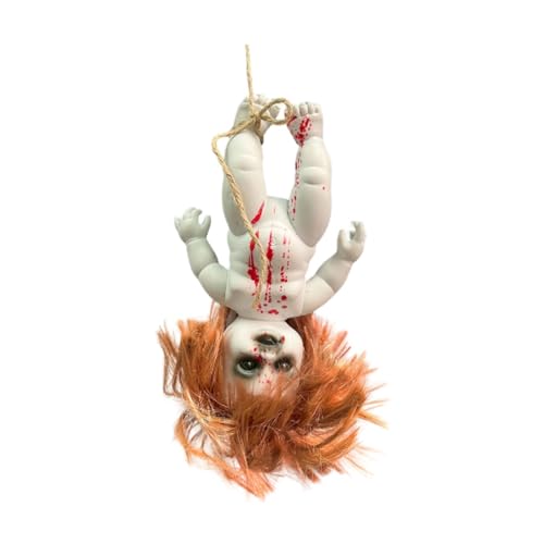 F Fityle Gruselige Halloween-Puppe, gruselige Requisiten, hängende Schreckensdekoration, blutige Gruselpuppen, Spukpuppe für die Bar, Spukhaus, Mädchen Groß von F Fityle