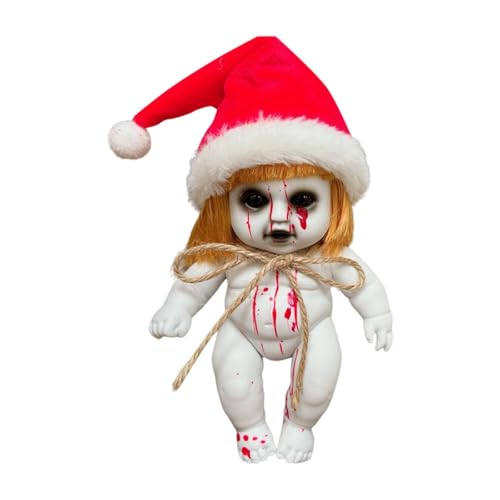 F Fityle Gruselige Halloween-Puppe, gruselige Requisiten, hängende Schreckensdekoration, blutige Gruselpuppen, Spukpuppe für die Bar, Spukhaus, Weihnachtsmädchen Groß von F Fityle