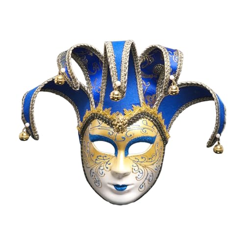F Fityle Halloween Karneval Maske Halloween Cosplay Maske Abschlussball Maske Damen Kostüm Zubehör Vollgesichtsmaske für Club Theater Geburtstag, Blau von F Fityle