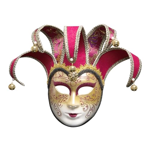 F Fityle Halloween Karneval Maske Halloween Cosplay Maske Abschlussball Maske Damen Kostüm Zubehör Vollgesichtsmaske für Club Theater Geburtstag, Rot von F Fityle