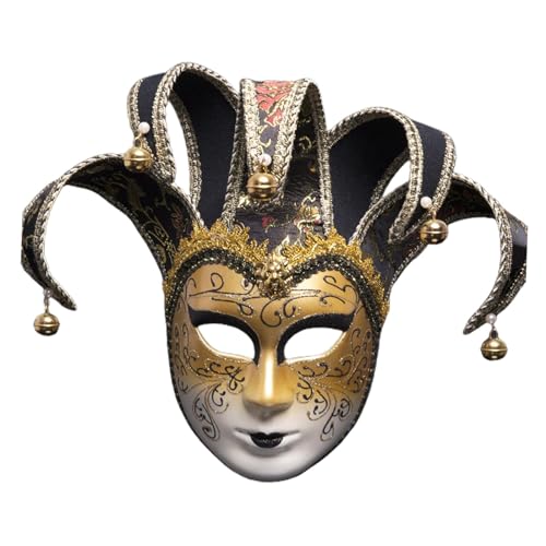 F Fityle Halloween Karneval Maske Halloween Cosplay Maske Abschlussball Maske Damen Kostüm Zubehör Vollgesichtsmaske für Club Theater Geburtstag, Schwarz von F Fityle