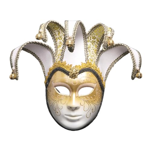 F Fityle Halloween Karneval Maske Halloween Cosplay Maske Abschlussball Maske Damen Kostüm Zubehör Vollgesichtsmaske für Club Theater Geburtstag, Weiß von F Fityle