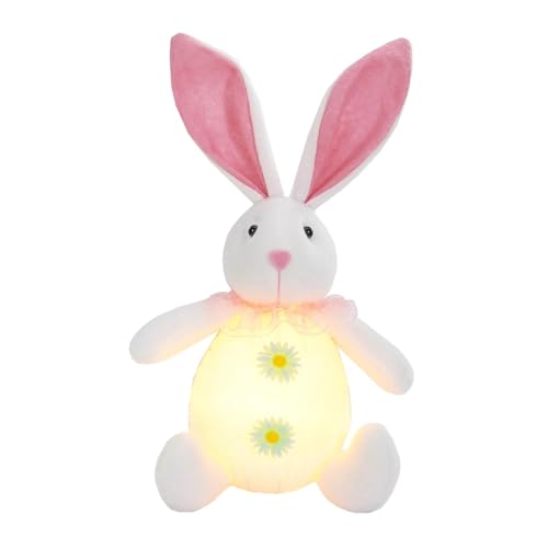 F Fityle Hase Kaninchen Plüsch Stofftier Plüsch Kaninchen Puppe Osterdekorationen Weiche Plüschtiere, leuchtende Dekoration für Ostern, Rosa von F Fityle