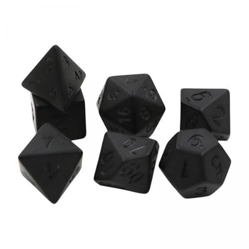 F Fityle Hochwertiges Set mit 14 Polyedrischen Würfeln für Spiele und Mathematik, Schwarz, 2 STK von F Fityle