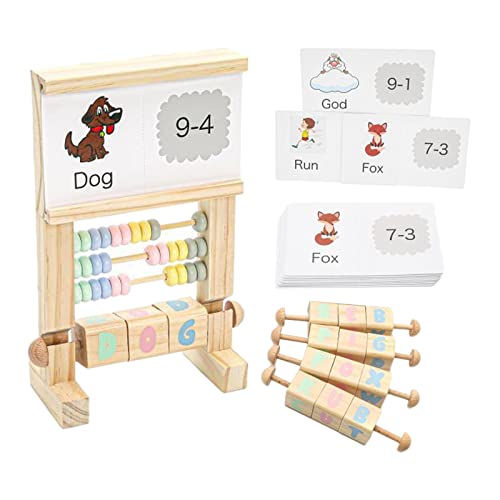 F Fityle Hölzerner Hölzerner - mit Zahlen-Alphabet-Karten Mathe-Lernen Frühpädagogisch für 3 4 5-jährige Vorschulkinder Kinder von F Fityle