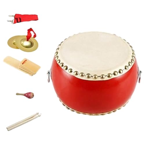 F Fityle Hölzernes Kindertrommel-Set, Handtrommel, Musikspielzeug für zum frühen Lernen, 17 cm, mit 2 Trommelstöcken, 1 Schlägel, zufällige Farbe F Fityle Hölzernes Kindertrommel-Set, Handtrommel, Musikspielzeug für zum frühen Lernen, 17 cm, mit 2 Trommelstöcken, 1 Schlägel, zufällige Farbe von F Fityle