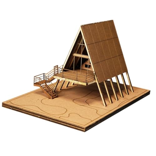 F Fityle Holzmodell -Kit -Haus Architektur Bildungsspielzeugmodelling Kit Model Making Kit 3D -Puzzle für Layout -Landschaftsdekoration, mit Boden von F Fityle