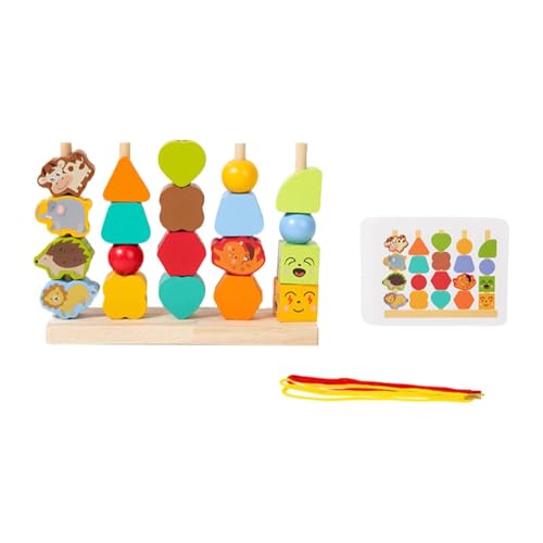 F Fityle Holzperlen-Sequenzierungsspielzeug-Set, passende Formen und Farben, Spielzeug zum Sortieren und Stapeln, Vorschul-Lernaktivitäten für Kinder im Alter, Tier F Fityle Holzperlen-Sequenzierungsspielzeug-Set, passende Formen und Farben, Spielzeug zum Sortieren und Stapeln, Vorschul-Lernaktivitäten für Kinder im Alter, Tier von F Fityle