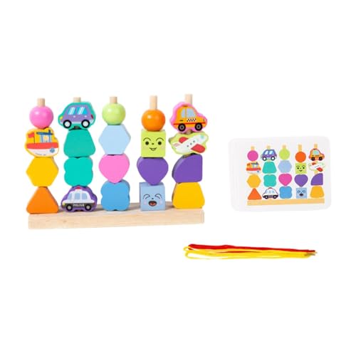 F Fityle Holzperlen-Sequenzierungsspielzeug-Set, passende Formen und Farben, Spielzeug zum Sortieren und Stapeln, Vorschul-Lernaktivitäten für Kinder im Alter, Transport F Fityle Holzperlen-Sequenzierungsspielzeug-Set, passende Formen und Farben, Spielzeug zum Sortieren und Stapeln, Vorschul-Lernaktivitäten für Kinder im Alter, Transport von F Fityle
