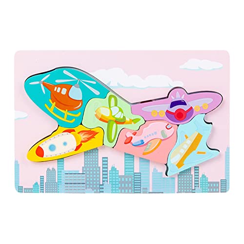 F Fityle Holzpuzzle Puzzle Cartoon Geburtstagsgeschenke Pädagogisches Vorschulspielzeug Denksportaufgaben Spielzeug Spielzeug Kleinkinder, Flugzeug von F Fityle