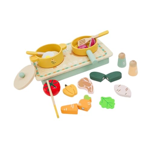 F Fityle Holzspielkochset, Essensspielzeug, Spaß mit Spieltopf und Pfanne, realistisch, Kochspielzeug, Spielküchenzubehör für 3 4 5 Jahre F Fityle Holzspielkochset, Essensspielzeug, Spaß mit Spieltopf und Pfanne, realistisch, Kochspielzeug, Spielküchenzubehör für 3 4 5 Jahre von F Fityle