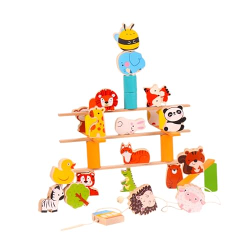 F Fityle Holztier-Stapelspielzeug, Schnürperlen, Gleichgewichtsspiel, Vorschul-Lernaktivitäten, Montessori-Spielzeug, lehrreich für Kinder im Alter von 3–6 F Fityle Holztier-Stapelspielzeug, Schnürperlen, Gleichgewichtsspiel, Vorschul-Lernaktivitäten, Montessori-Spielzeug, lehrreich für Kinder im Alter von 3–6 von F Fityle