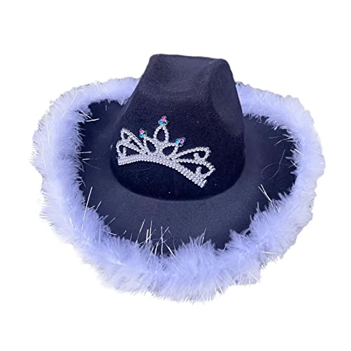 F Fityle -Hut für Erwachsene – -Hüte mit Tiara – Filz-Cowboy-Kostümzubehör für Damen, Herren, und Spielverkleiden F Fityle -Hut für Erwachsene – -Hüte mit Tiara – Filz-Cowboy-Kostümzubehör für Damen, Herren, und Spielverkleiden von F Fityle