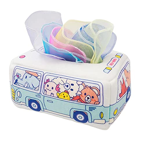 F Fityle Interaktives Spielzeug für Kleinkinder - Tissue Box Bus mit Schublade und 10 Handtüchern für sensorisches Spiel, Weiß F Fityle Interaktives Spielzeug für Kleinkinder - Tissue Box Bus mit Schublade und 10 Handtüchern für sensorisches Spiel, Weiß von F Fityle