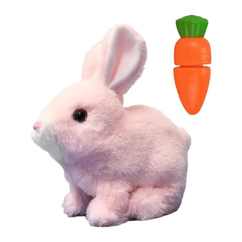 F Fityle Kaninchen kuschelige Spielzeug elektronische Haustierpet Hasenpuppe Fütterbares interaktives Spielzeug Elektronisch Plüsch Kaninchen für Kinder, Rosa von F Fityle