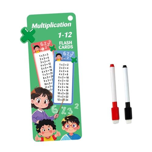 F Fityle Kids Mathematics Flashcard Teaching AIDS 8x18cm Leicht für Grundschule Kompakte Design Wasserresistenz 15 Karte, Multiplikation von F Fityle