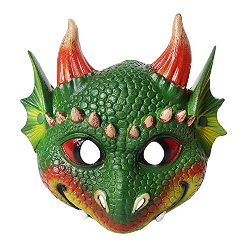 F Fityle Kinder 3D-Drachenmasken für fantasievolle Abenteuer, Grün von F Fityle