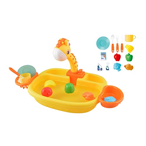 F Fityle Kinder Spielen Küchenspüle Spielzeug mit automatischem Wasserkreislaufsystem Mini Küche Lebensmittel pädagogisches Sommerspielzeug für Jungen, Giraffe F Fityle Kinder Spielen Küchenspüle Spielzeug mit automatischem Wasserkreislaufsystem Mini Küche Lebensmittel pädagogisches Sommerspielzeug für Jungen, Giraffe von F Fityle